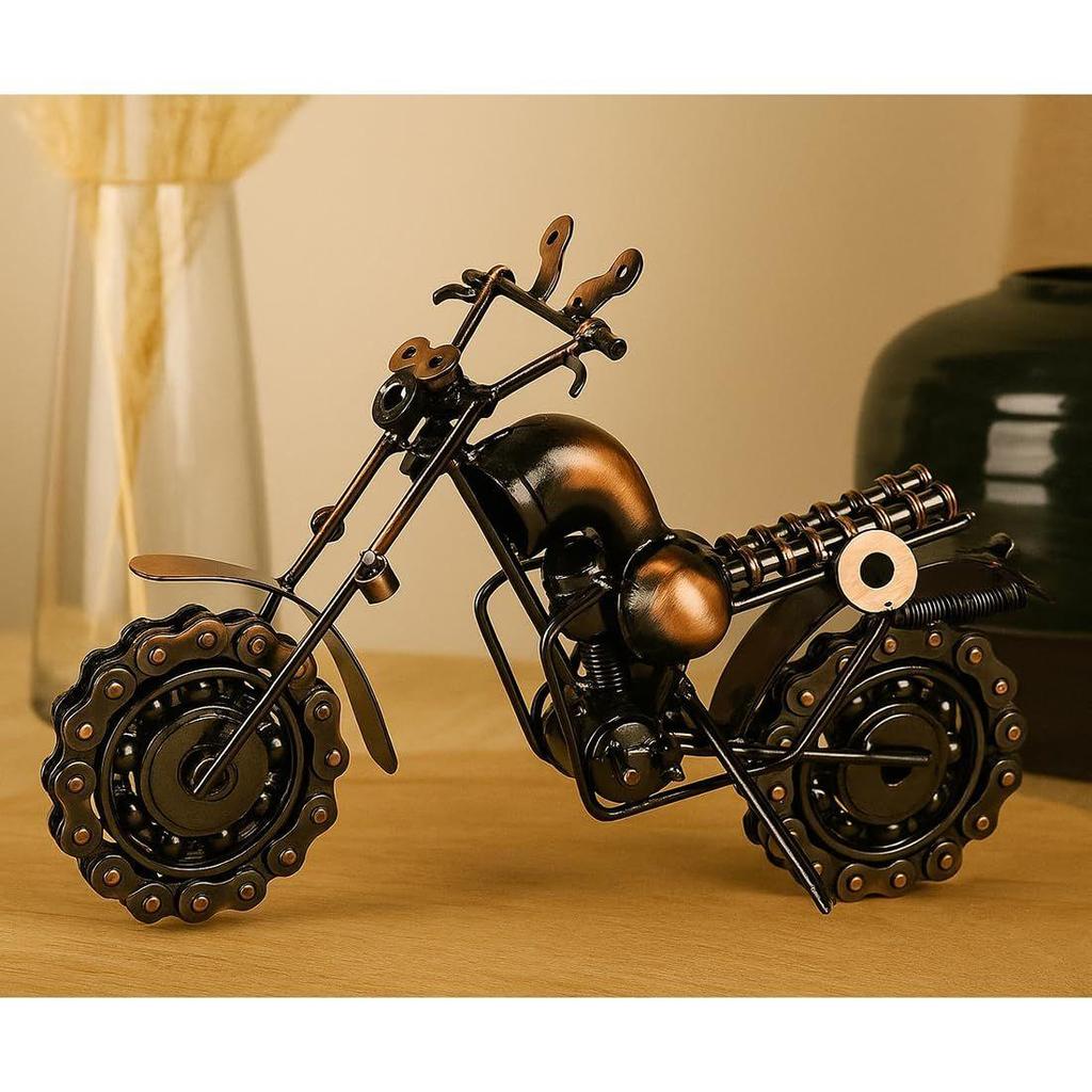 Motorcycle Gifts for Men Unique, Birthday Gifts for Men & Women Riders, Vintage Home Office Decor, Scrap Metal Motorcycle Art