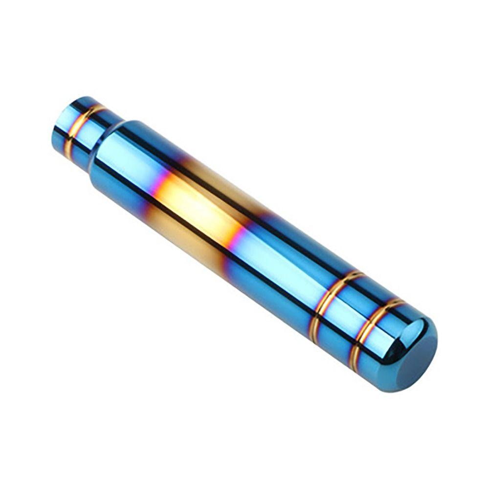 1Set 18cm Car Gear Shift Knob Manual Aluminum Alloy Shift Lever Universal Blue Half Grilled Shift Handle