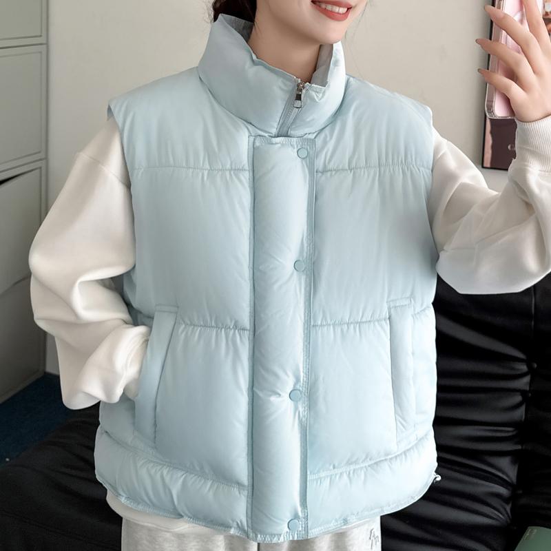 

Fashion Winter Women Vests Thick Warm Sleeveless Parka Woman Casual Short Coats 2XL