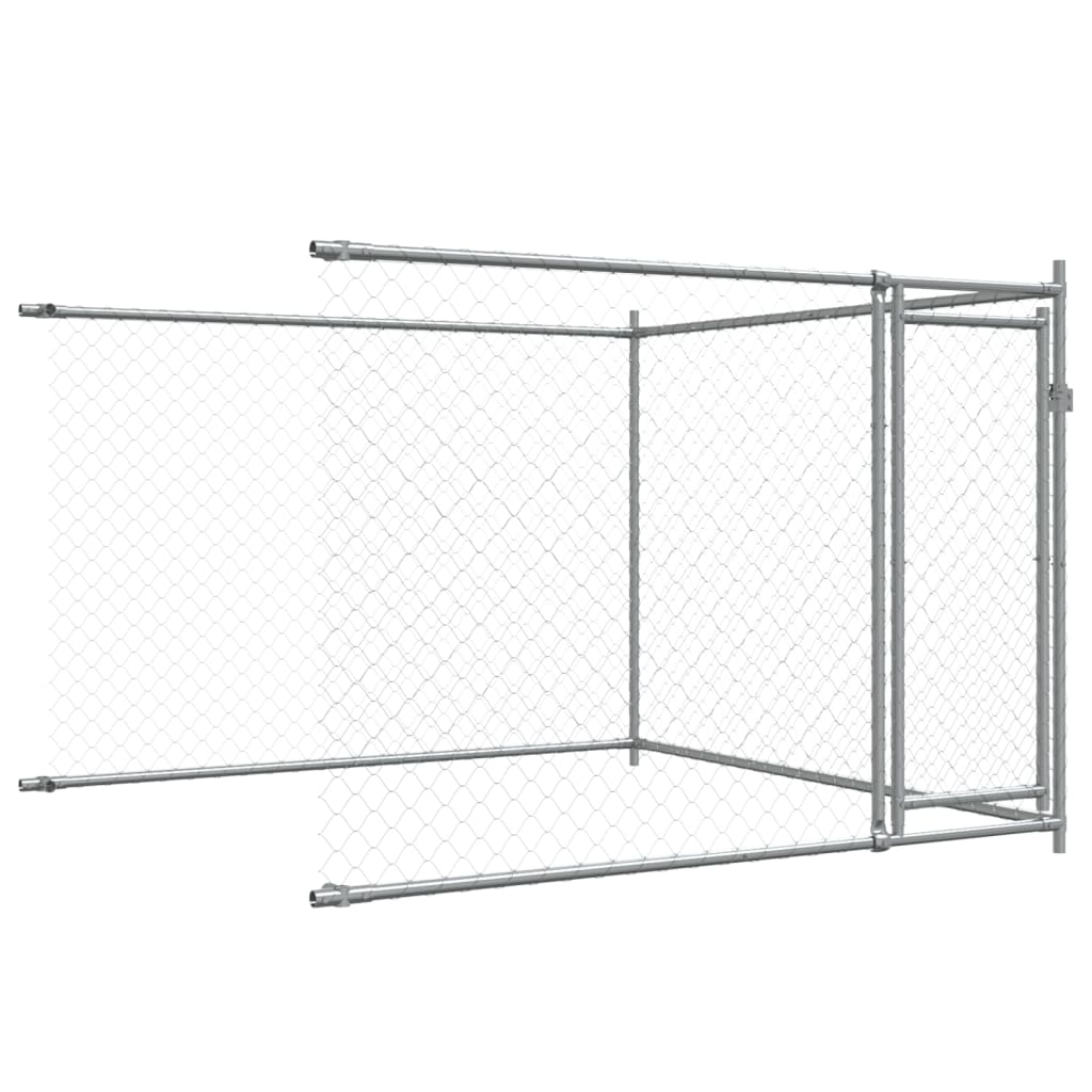 Vidaxl Dog Cage, With Door, Grey, 4X2X1.5 M, Steel