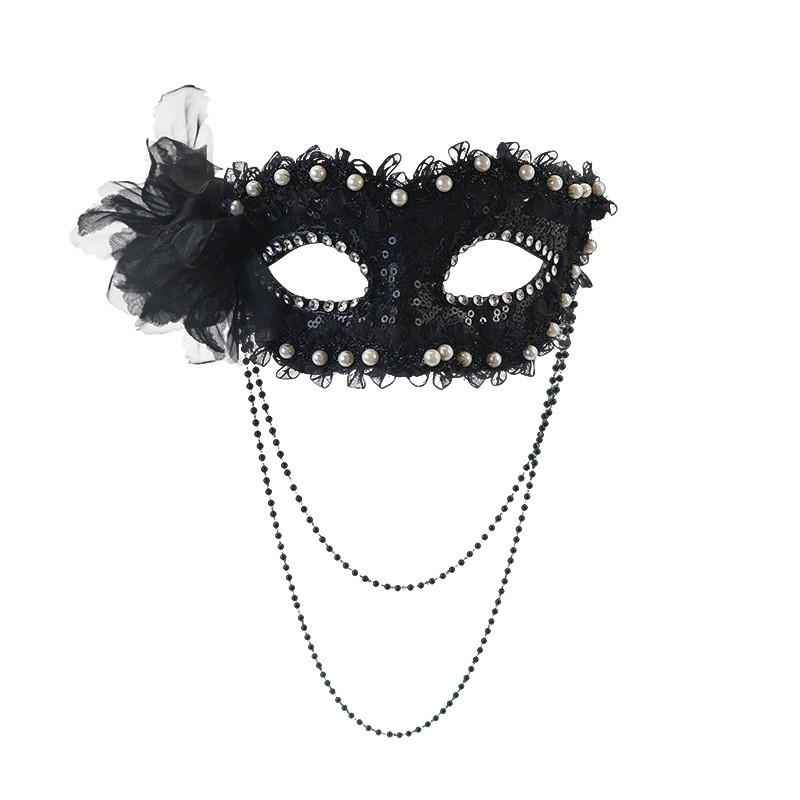 Pärldrottning Halvmask i Plast för Temafester och Föreställningar