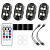 4PCS Wireless Remote Control Lights for Night Riding on Cars and Motorcycles Multi Mode Flashing Safety Lights