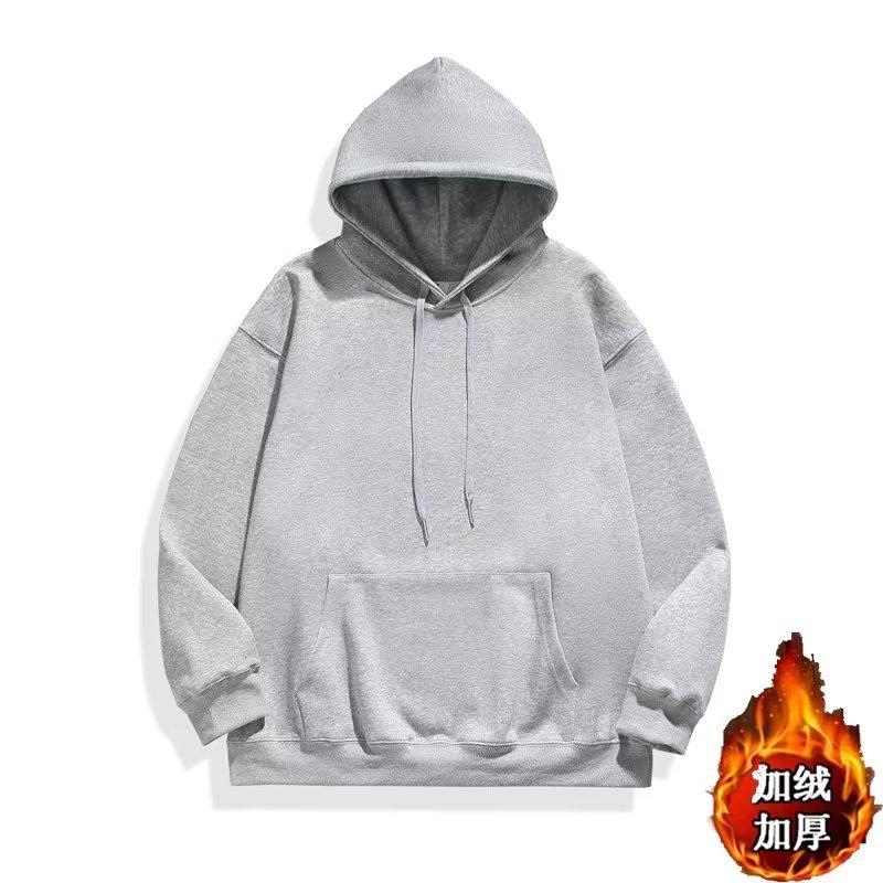 Fleece thickened sweater for men and women of the same 400g heavy Chinese cotton ins loose hooded autumn and winter clothes