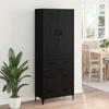 Highboard in Black Oak Look 69.5 x 34 x 180 cm Engineered Wood