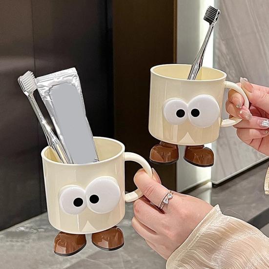 2Pcs Mouthwash Cups Cartoon Style Unbreakable Toothbrush Holders Kids Bathroom Cups Family Travel Water Mugs