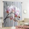 2 Stück 2D-Flachdruck-Vorhänge (Ohne Stange) Orchideen-Eleganz Beliebte Moderne Vorhänge 100% Polyester Vorhänge Geschenke