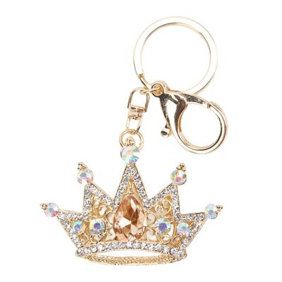 Portachiavi Strass Forma di Corona Design Lucido Squisito Portachiavi per Auto Ciondolo Borsa