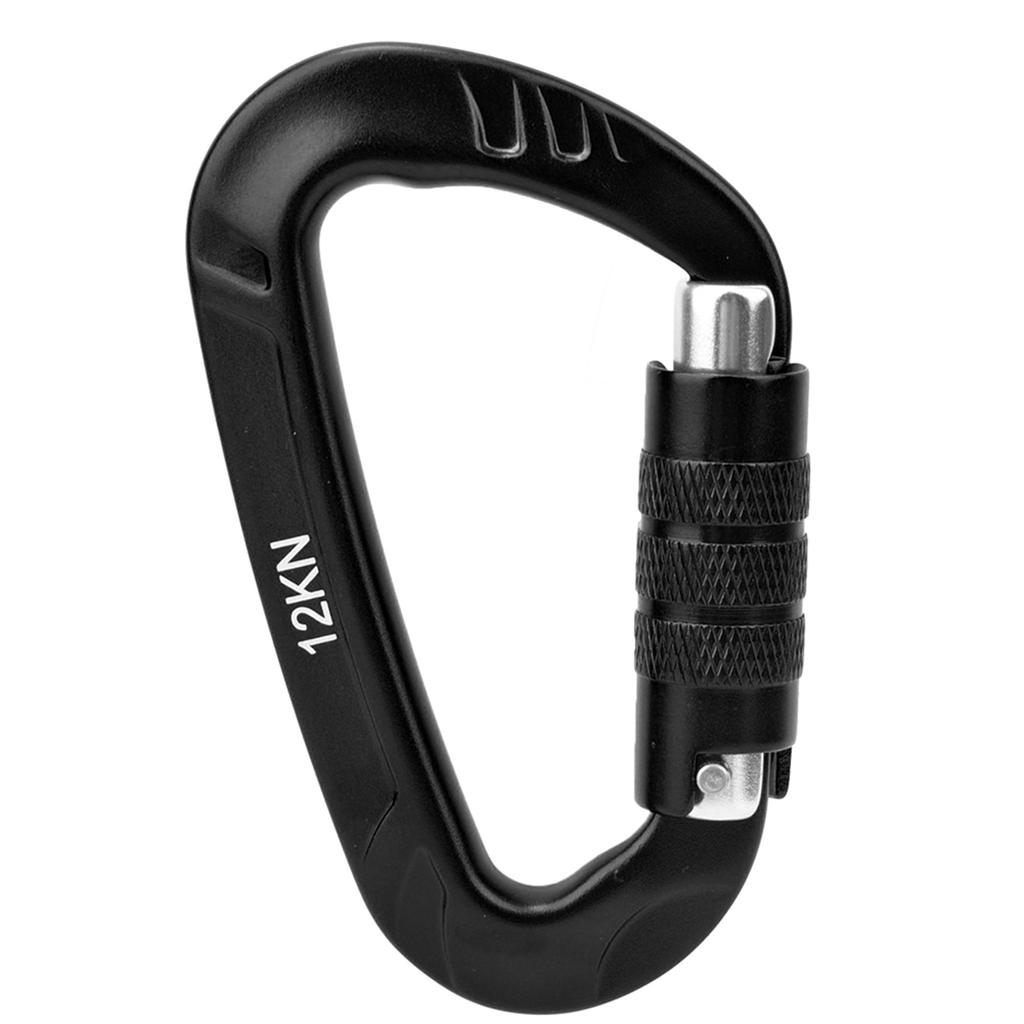1 buc Aluminiu Aerospațial 7075 12KN Clip Carabinier în Formă de D Accesoriu de Siguranță pentru Exterior Negru