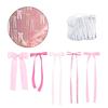 40Pcs Elegant Pink Ribbon Bows Wall Art Set Ribbon Bows Garlands for Home Nursery Wedding Decoration for Birthday Party