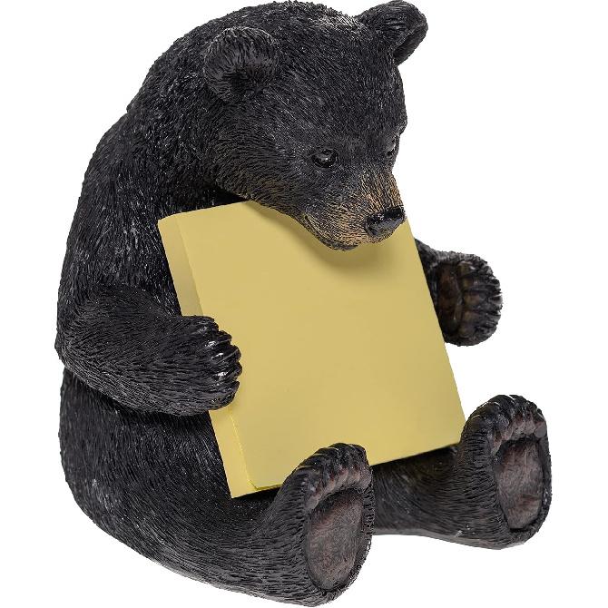 Pine Ridge Black Bear Post It Note Holder, Colorful Post-It Notes Dispenser, Rustic Wildlife Office Accessories Tabletop Decor