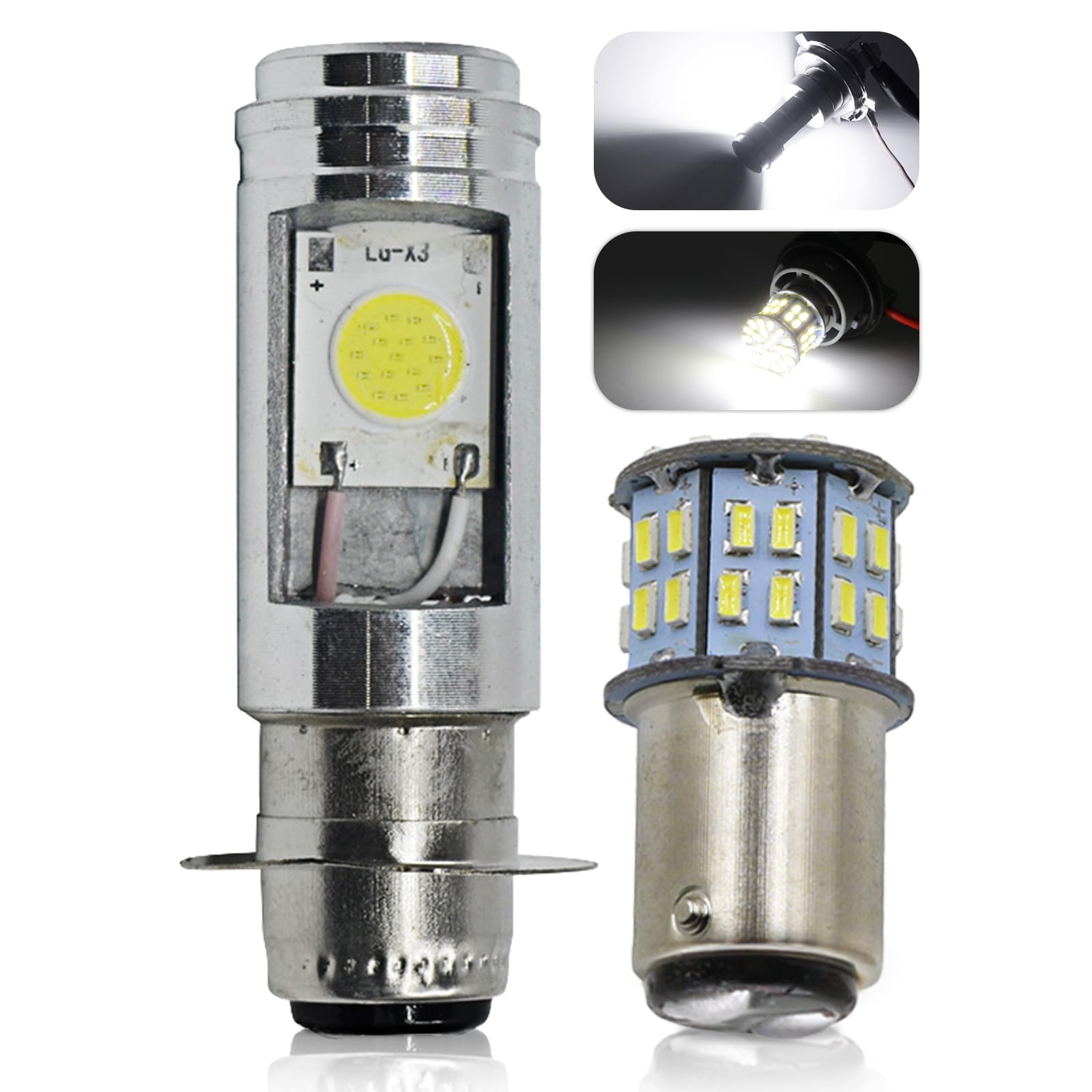 

Meliore PH7 LED Hi/Lo Switchable Double Headlight S25 Double Ball Tail Lamp, White, 12 V, Motorcycle, Scooter, Moped белый