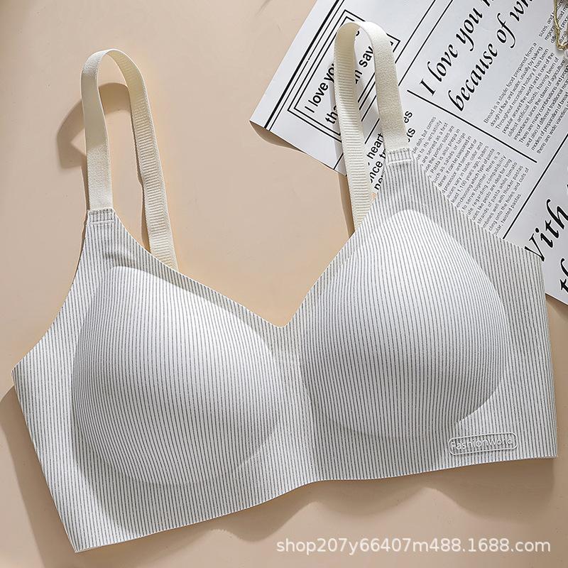 Women Seamless Wireless Thin Cup Comfortable Push Up Bra Anti Sagging Side Support