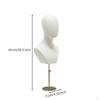 Mannequin Head with Shoulders textileCovered Freestanding Hairpiece Stand for