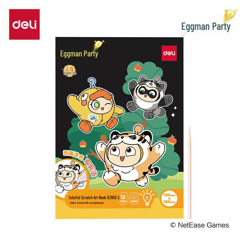 Deli Eggy Party Sparkle Scratch Art Book 5-Pack