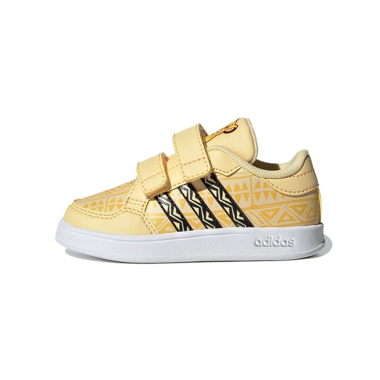 Disney x Adidas Neo Breaknet Wear resistant And Lightweight Low top Toddler Shoes Light Yellow Infant And Toddler GZ3303 23.5