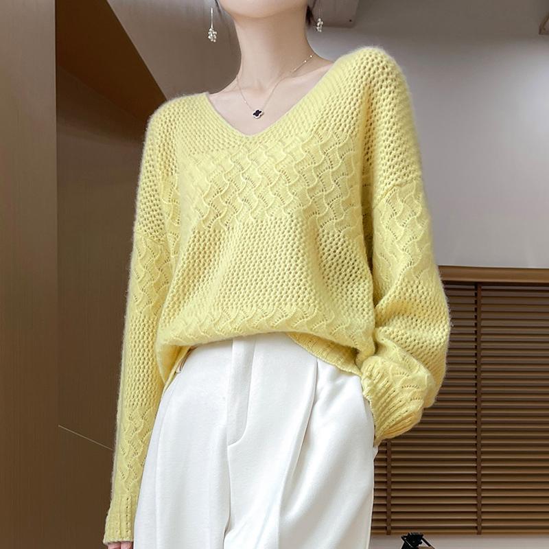 Women's Cashmere Sweater Qinghe Cashmere 30% Cashmere 70% Wool Autumn and Winter Cashmere Pullover Hand-woven Soft and Warm