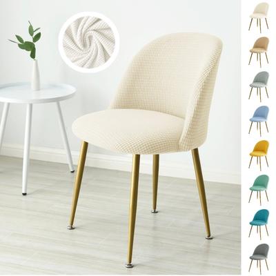 1PC Polar Curved Chair Cover Polar Fleece Elastic Seat Slipcover Single Low Back Washable Chair Cushion for El Wedding