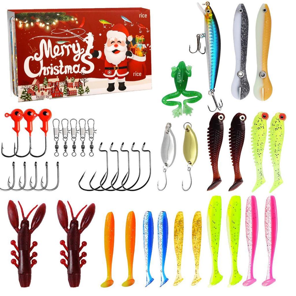 Creative Christmas Fishing Lure Set: Freshwater Trout, Bass & Salmon Hard Baits with Hooks