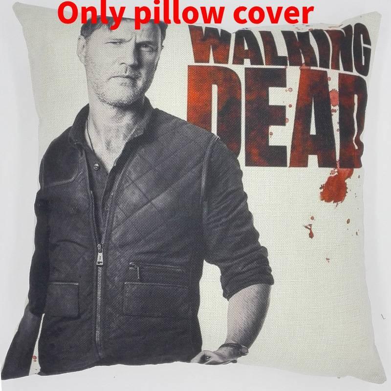 Premium Grey Linen Walking Dead Sofa Pillow Case For Fans Of Zombie Series 45x45cm