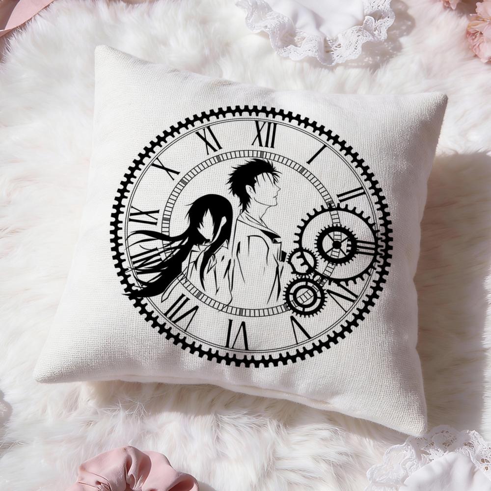 Anime S-Steins Gate Kissenbezug Premium Komfort Wendbares Kissenbezug -Zwei-in-Eins-Design für Jeden Raum & Auto Innenraum