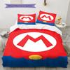 Mario Cartoon Pattern Bedding Home Decoration Birthday Gift ( 1 duvet cover + 2 pillowcase, without core),fan merchandise.