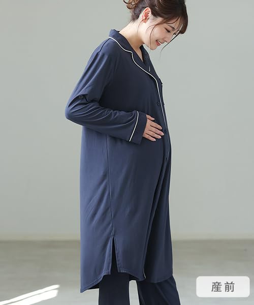 Inujirushi Honpo Fairy Premium Stretch Maternity Pajamas, Size M, Mocha (MC), 2248728
