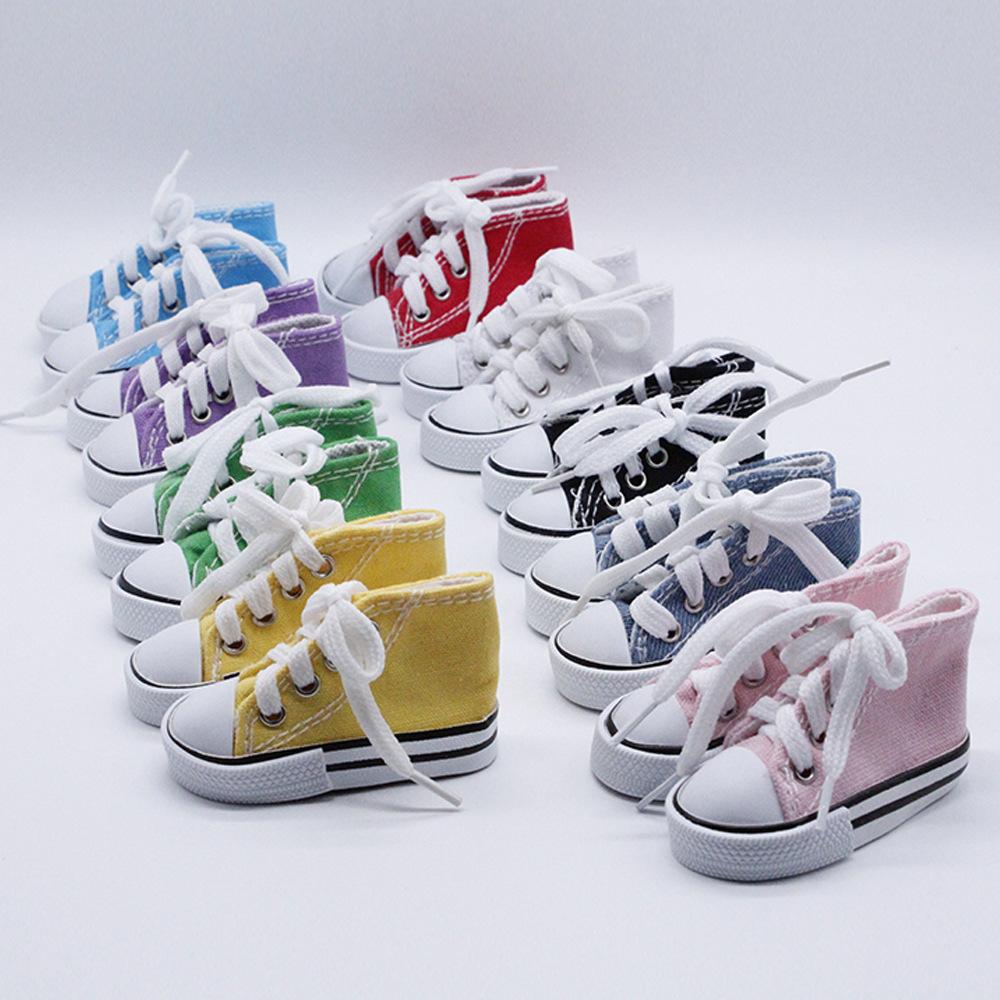 7.5cm Canvas Shoes for 13 BJD Dolls Fashion Mini Casual Shoes DIY Handmade 60cm Doll Accessories 1 Pair