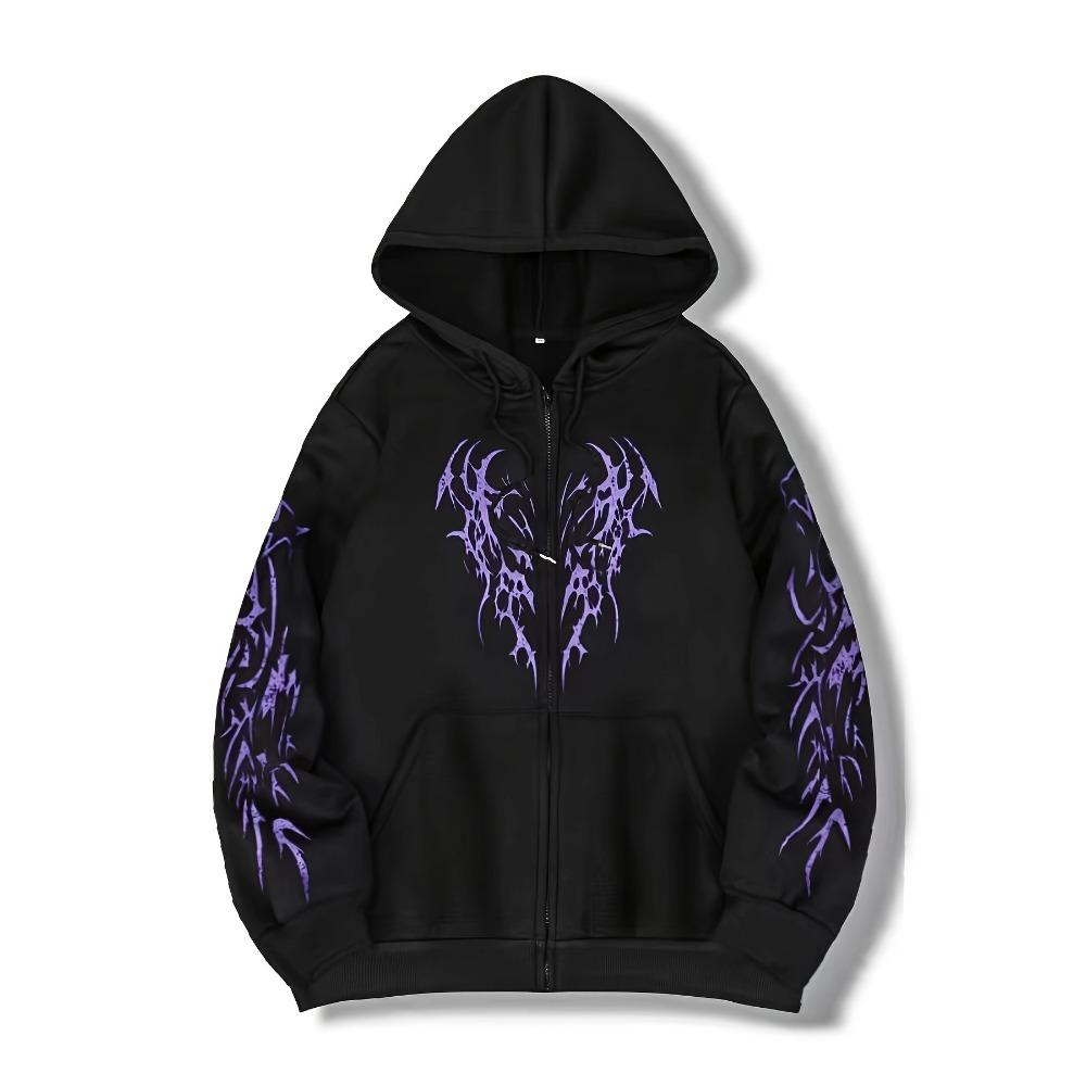 Otoño e Invierno Nuevo Moda Masculina Tendencia Casual Sudadera con Cremallera Chaqueta Estampado Y2K Casual Retro Calle Estilo Top