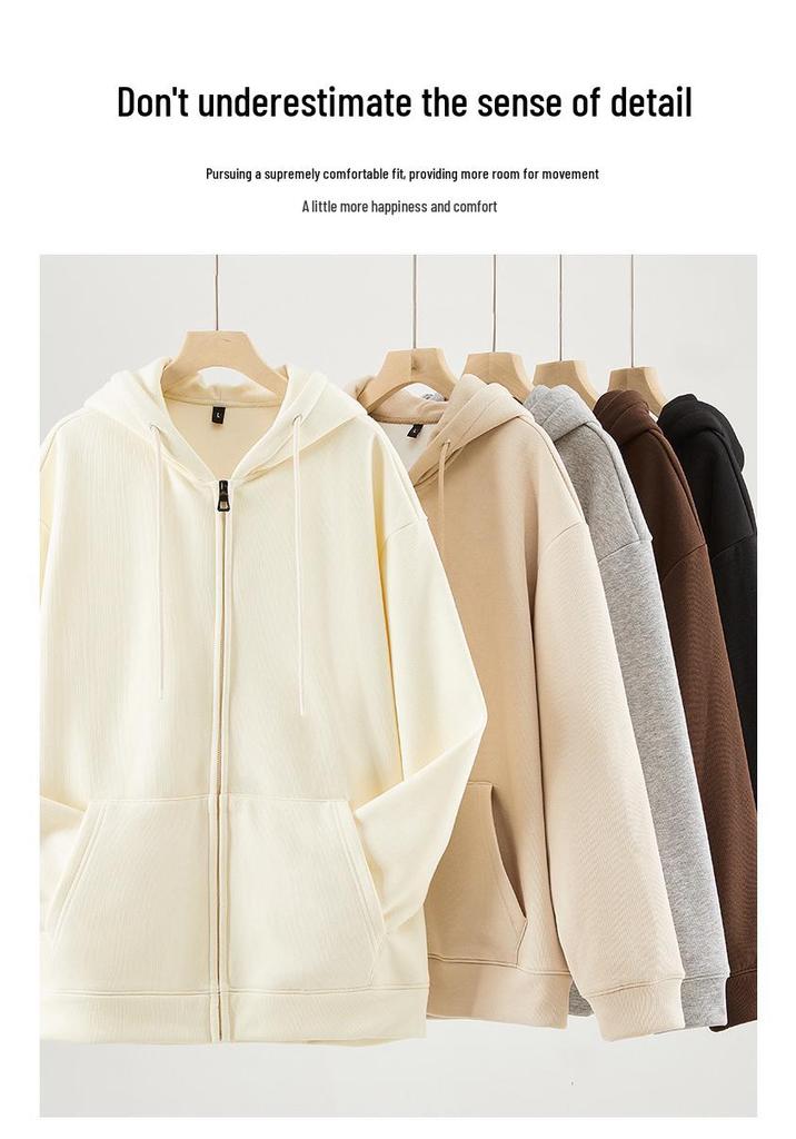 Women's Oversize Silver Fox Fur Hooded Zipper Sweatshirt, Thickened 500g for Autumn/Winter, Trendy Drop Shoulder Plus Velvet Jacket.