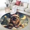 Christmas Dog Pattern Round rug,Carpet Rug for Living Room Bedroom Playroom ,Non-slip Floor Mat,Holiday Gifts and Birthday Gifts.