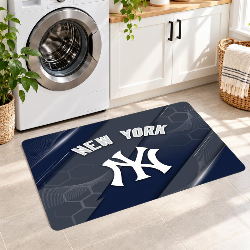 Flannel Kitchen Mat New York Yankees Soft Area Rug Non Slip Floor Carpet Home Decoration