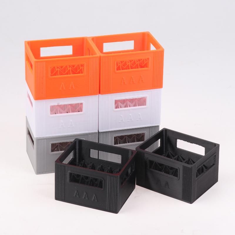 3D Printed Beer Crate Style Battery Storage Case No. 5 Aa No. 7 Aaa Battery Basket Stackable Batteries Storage Box Home Decor