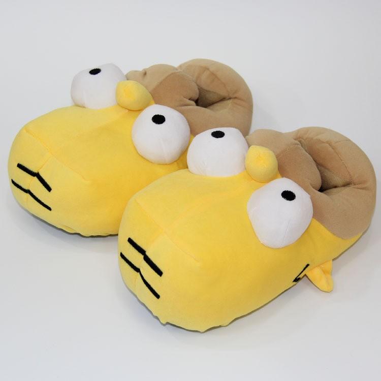 

Winter Cartoon Plush Slippers, Cute And Funny Home Floor Cotton Shoes, Warm Bags And Adult Cotton Pads. One Size жовтий