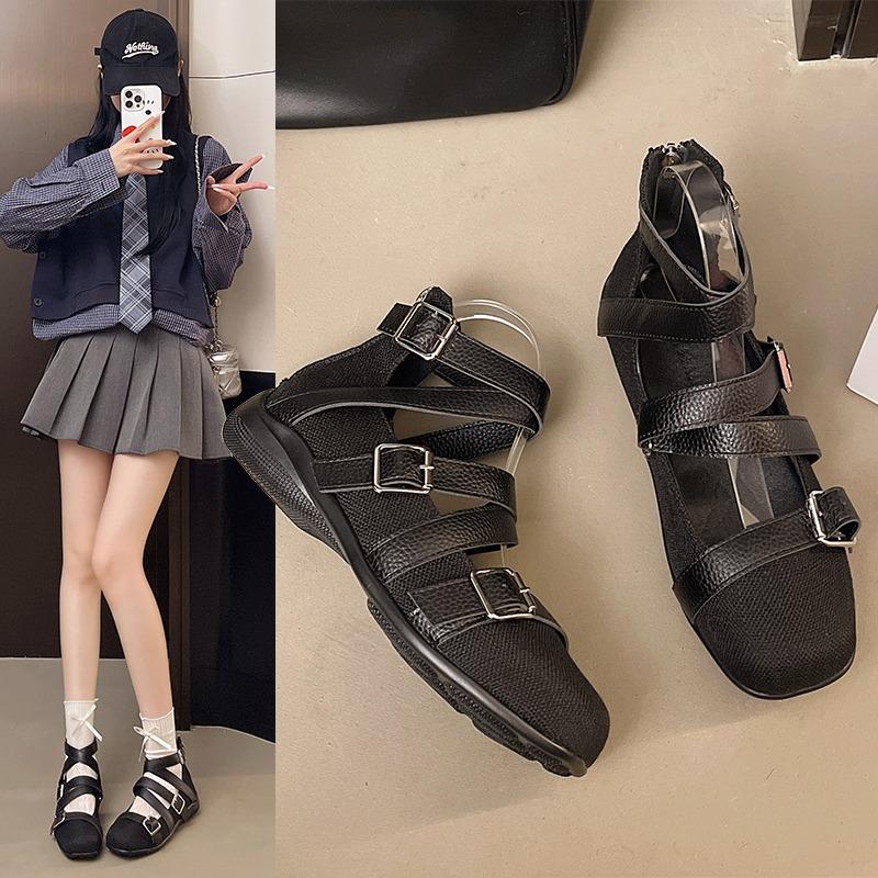 Fashion Women Flats Square Toe Loafers Shoes Casual Sport Sandals New Fashion Summer Sneakers 2025 Walking Shallow Woman Shoes