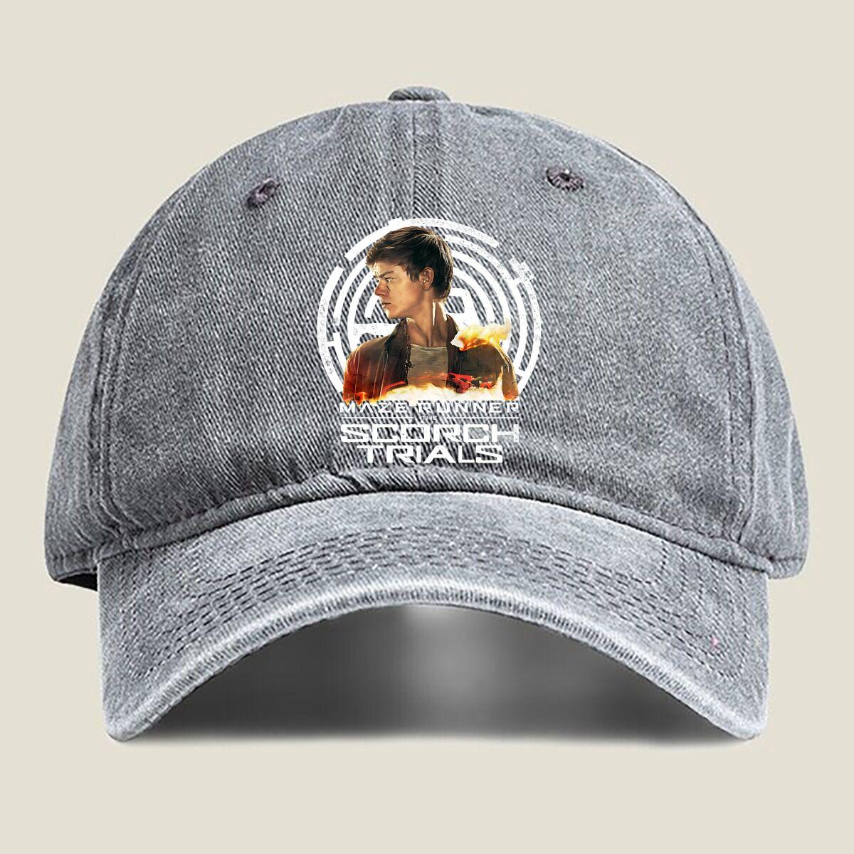 Бегущий в лабиринте: Испытания огнем Модная стираная бейсболка Шляпа для активного отдыха One Size серый