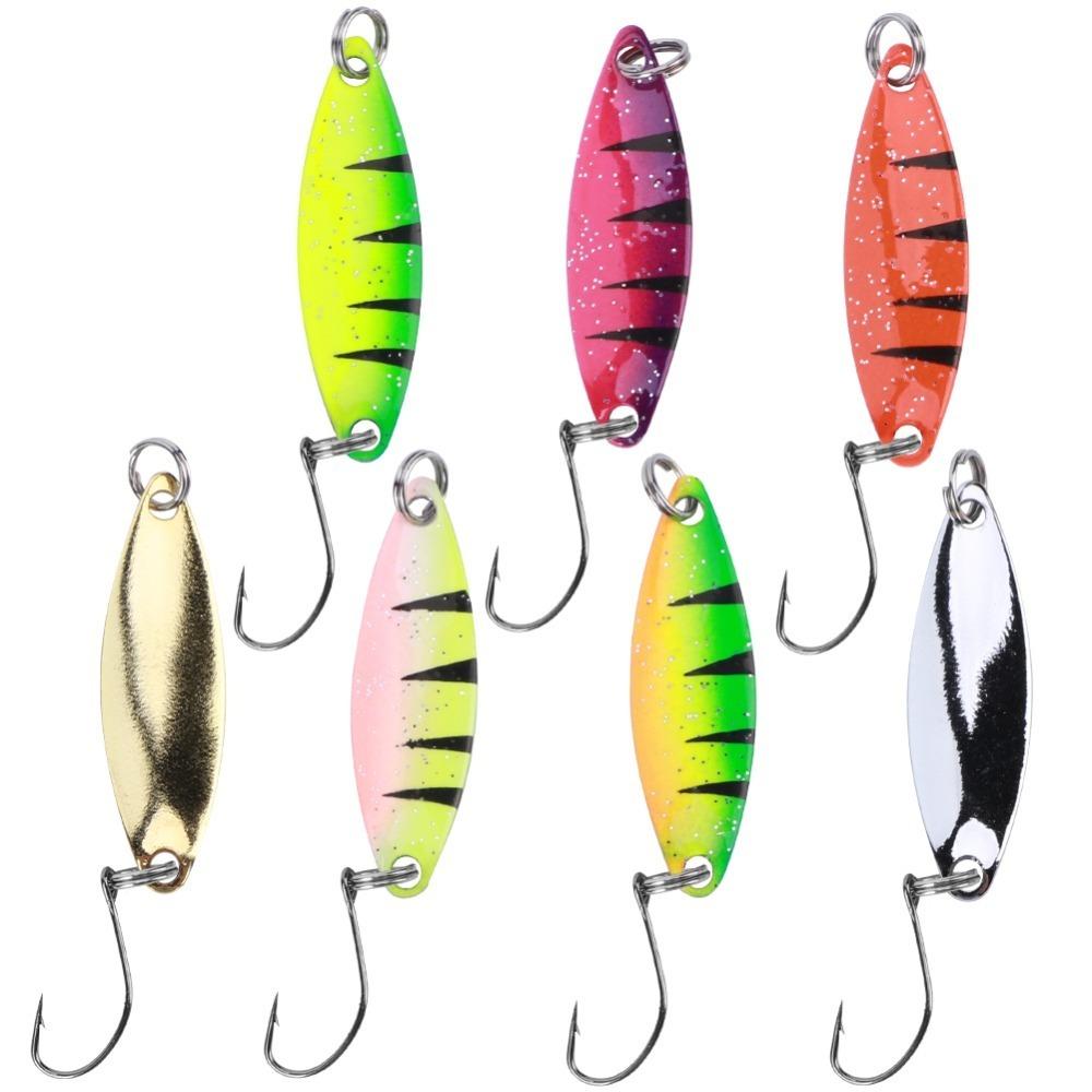 7PCS 7cm Spoon Bait Lifelike Spinner Blade Bait Durable Crankbait Fishing Lures Trout Fishing 7PCS-7cm