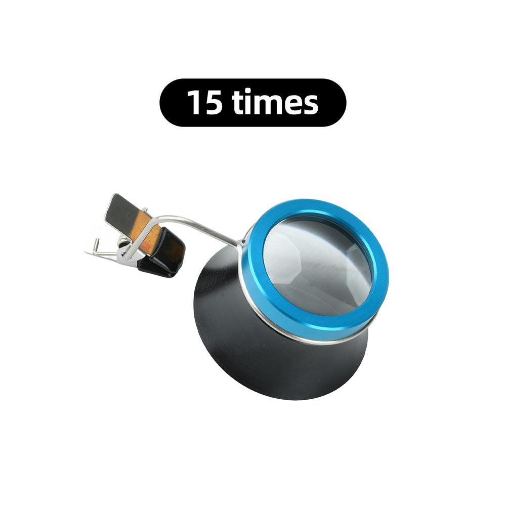 5X 15X 20X Eyeglass Magnifier Clip-On Eye Loupe Magnifying Lens Portable Eyepiece Process Operation Watchmakers Repair Tool