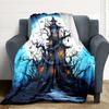 1pc Halloween Haunted House Moonlit Night Blanket, Lightweight Flannel Throw Blanket For Sofa, Bed, Travel151