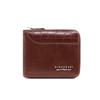 Men's Pebble Grain Patchwork Leather Wallet with Chain and Zipper Closure