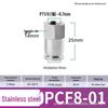 Zhuo Ji 304 Stainless Steel PCF8-02 Push-to-Connect Pneumatic Hose Quick Connector, High-Temperature Resistant, Internal Thread Straight Fitting