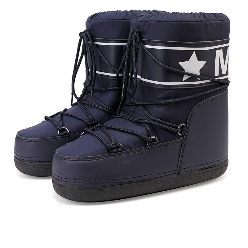 Winterlaarzen Dames Kuitlaars Sneeuwlaarzen Koudebestendig Antislip Verdikken Pluche Waterdicht Dik Platform Ruimte Ski Laarzen Maat 36-42 37 black
