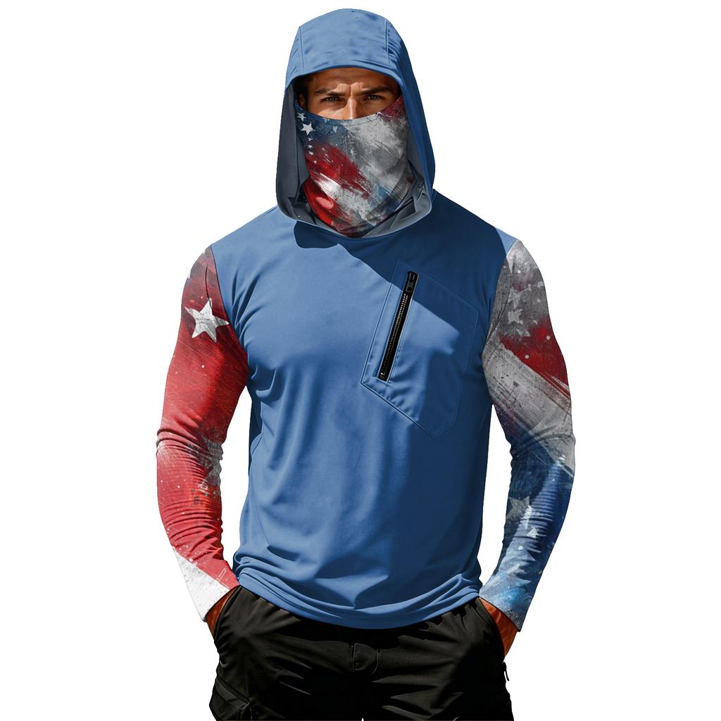 Men's Casual Hooded Long Sleeve Sunscreen Top