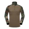 Mens Tactical Military-Style Camo Long Sleeve Training Shirt Outdoor Combat Uniform Hiking Camping Shooting Sports
