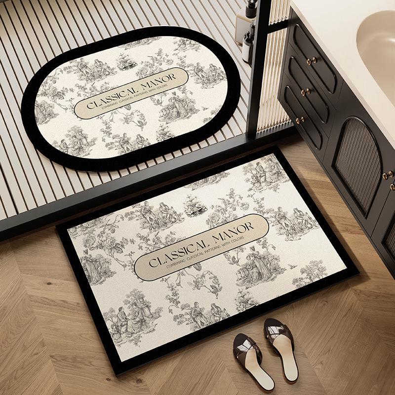 Diatom Mud Bathroom Mat - Absorbent, Quick-Drying, Non-Slip, Easy Clean & Dirt Resistant Foot Mat for Toilet & Door.