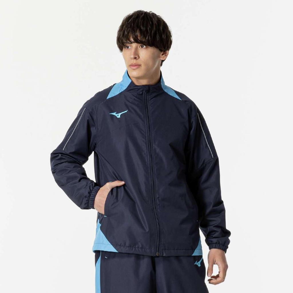 Mizuno Basketball Windbreaker Shirt Navy X W2JEB501 Jacket, Water-Repellent, Turquoise,