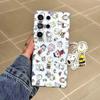 Cute Cartoon Snoopy Magsafe Wireless Charge Casefor For Samsung S22 S23 S24 S25 Ultra Plus Note10 Snoopy Charlie Magnetic Stand