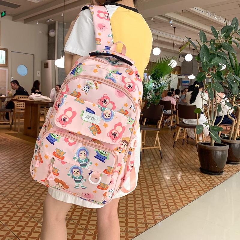 Fashion Korean version lightweight backpack girls cute print going out leisure backpack large capacity primary and secondary school student schoolbag