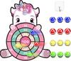 Unicorn Toy Dartboard Children with 12 Sticky Balls Gifts for Girls 4-11 Years Throwing Game Set Birthday Gifts for Children 4-10