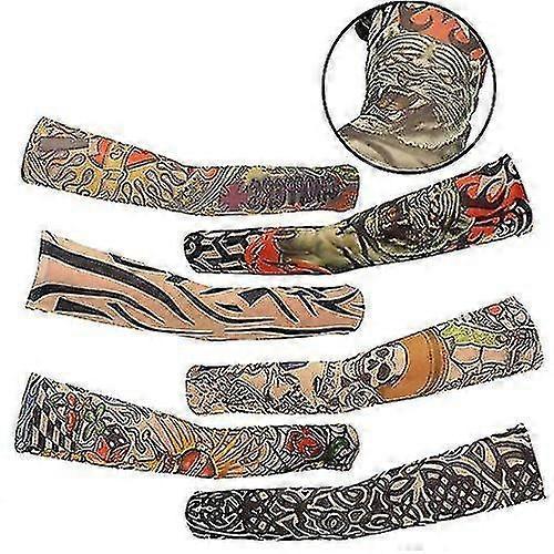 6ks Umělecké Rukávy na Paži Falešné Tetování Kryt pro Unisex Párty Cool Muž Žena Módní Tetování a Body Art Dočasné Voděodolné cy
