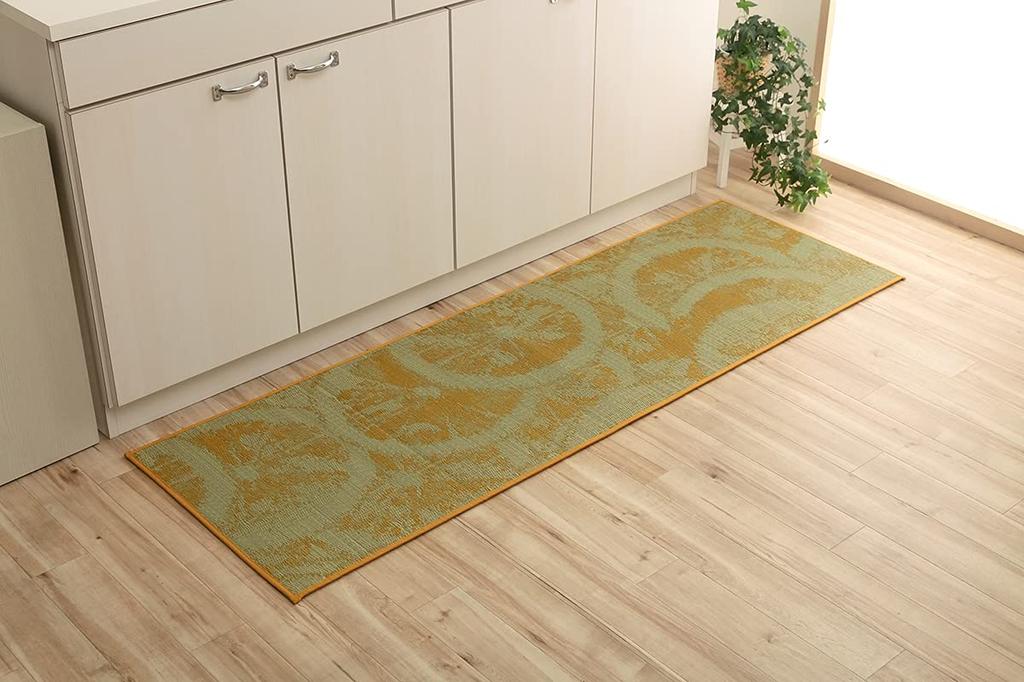 IKEHIKO Igusa Kitchen Natural Dessert Made in Lemon 60 x 120 cm Mat, Materials, Design, Japan, Stain-Resistant, Urethane, Casual, Fruit, Design,